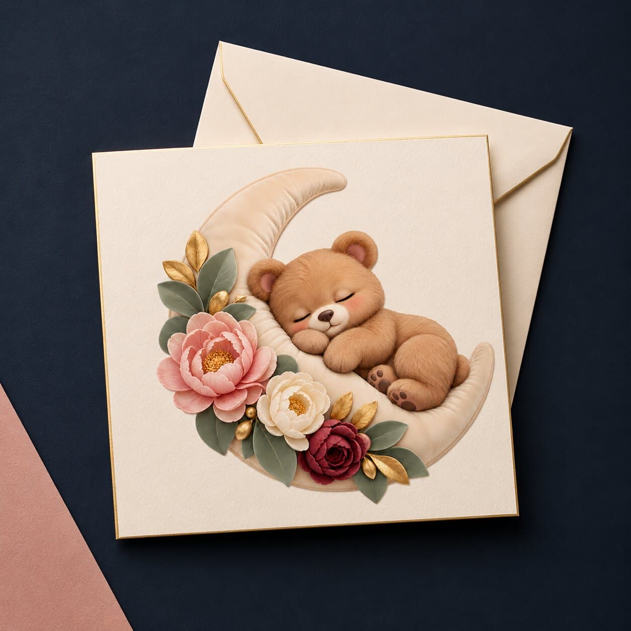 Premium 3D PNG Clipart Baby Animals on Moon Pillow, Woodland Nursery Clipart, Transparent PNG, Baby Shower Digital Download thumbnail 5