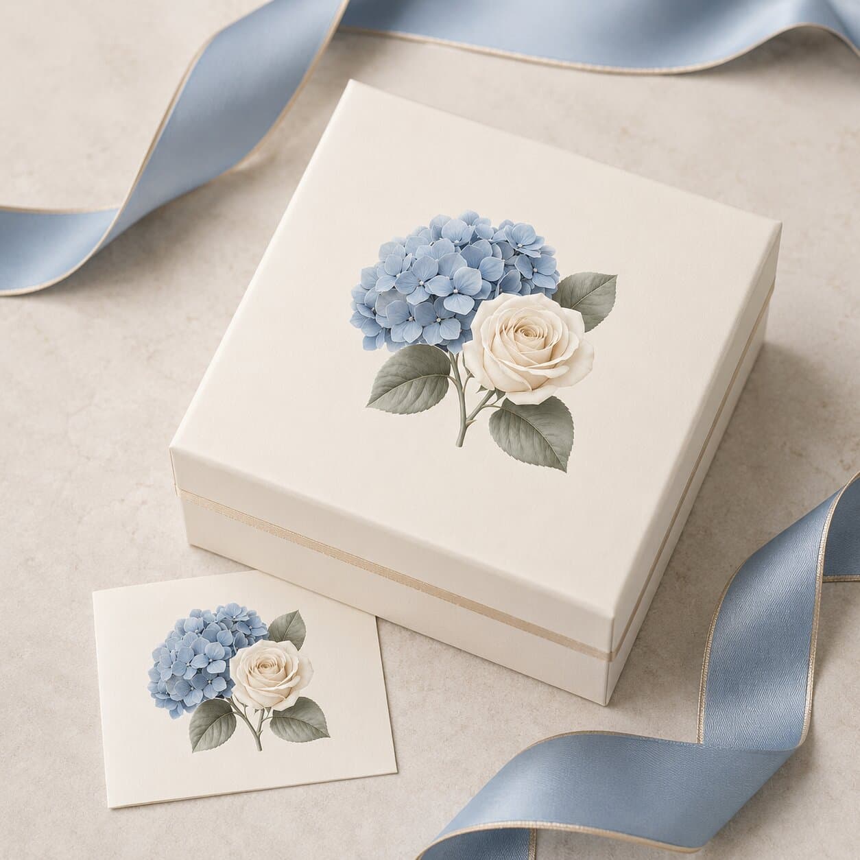 Premium 3D PNG Clipart Dusty Blue Hydrangea Floral Set, Ivory Rose Wedding Invitation Clipart thumbnail 5