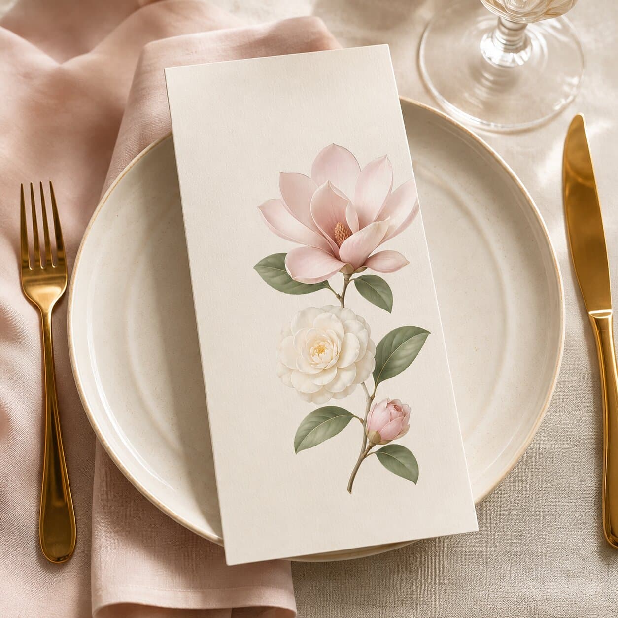 3D Magnolia Floral Clipart, Wedding Invitation Elements, Botanical PNG thumbnail 4