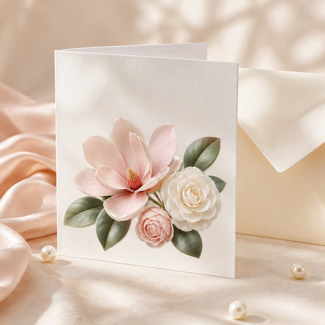 3D Magnolia Floral Clipart, Wedding Invitation Elements, Botanical PNG thumbnail 5