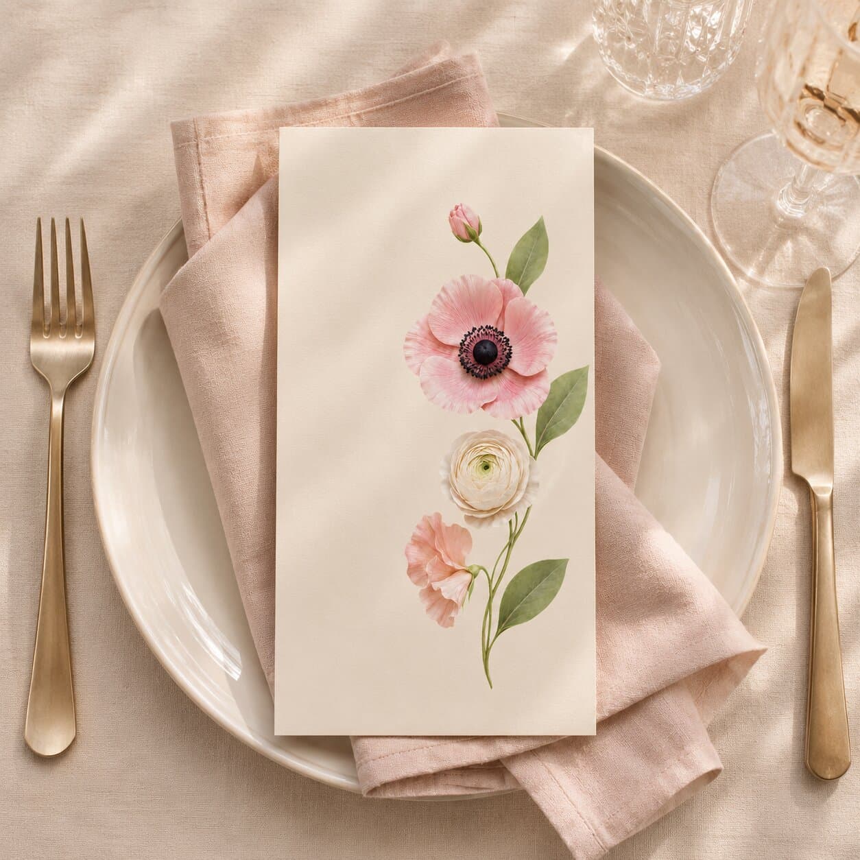 3D Floral Clipart Set, Ranunculus Anemone Wedding Invitation Graphics thumbnail 4