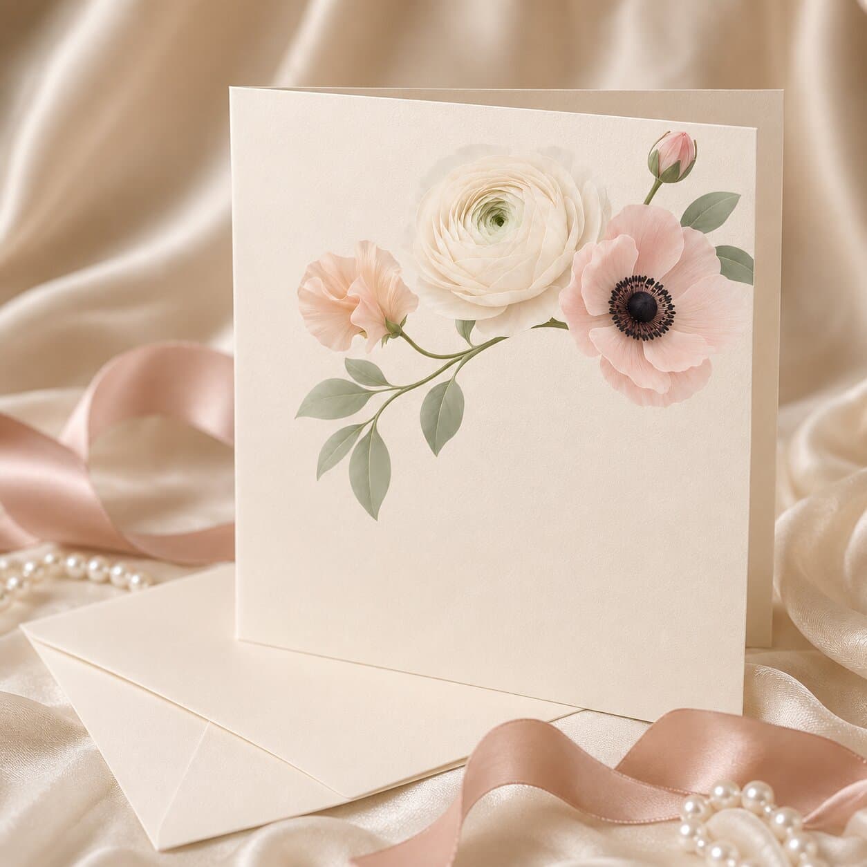 3D Floral Clipart Set, Ranunculus Anemone Wedding Invitation Graphics thumbnail 5